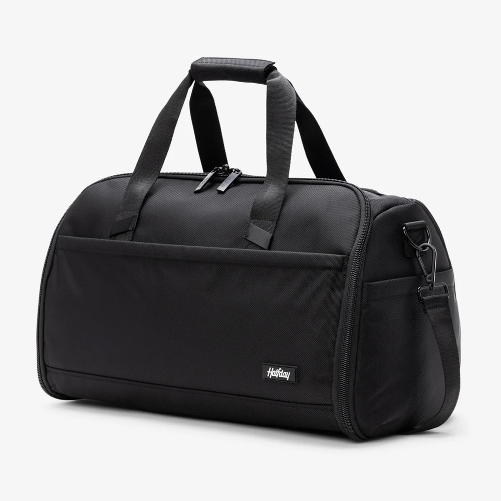 Halfday Premium Garment Weekender Duffel Bag 40L Carry On Travel Jet Black New